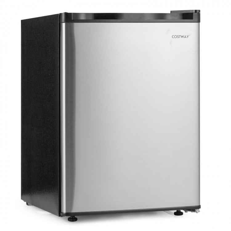 Compact 2.1 cu.ft silver freezer with reversible door, adjustable shelves, and energy-saving design for small spaces.