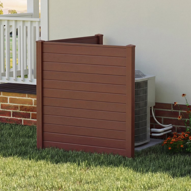 Brown 48 x 48 inch air conditioner enclosure with modern design, providing privacy and concealment for outdoor.