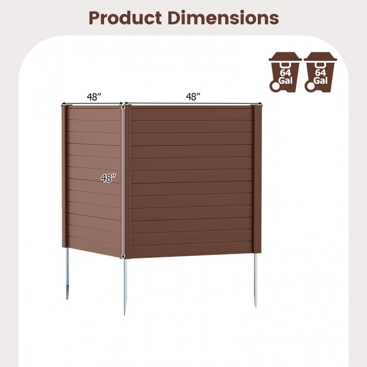 Brown 48 x 48 inch air conditioner and trash can enclosure panels, designed for stylish backyard privacy and easy.