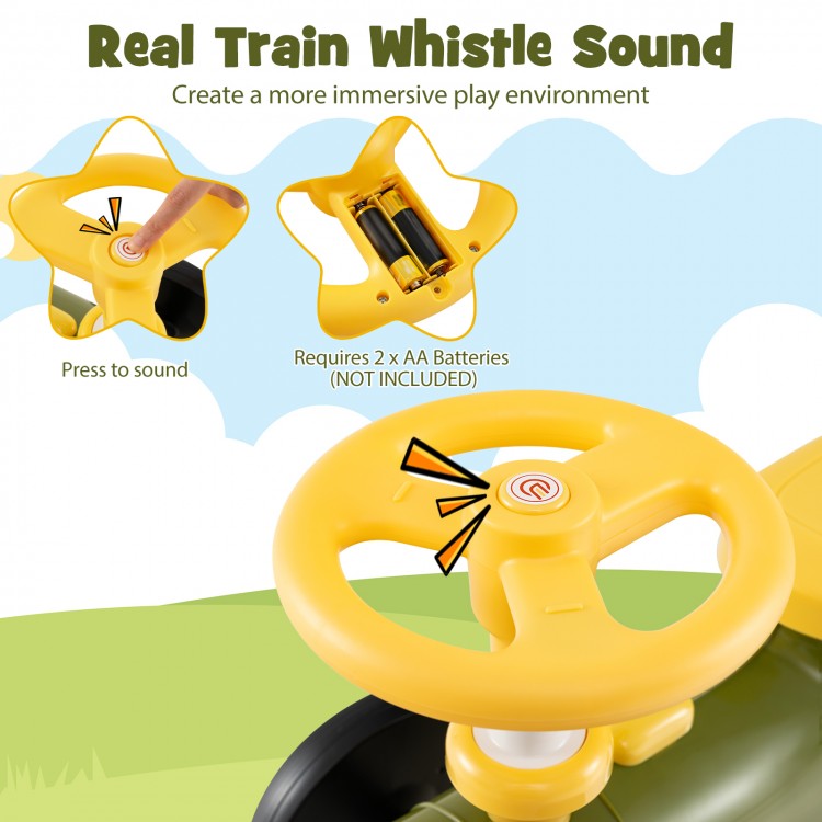Ride on Toy with Steering Wheel and Train Whistle Sound Button - Gallery View 8 of 11