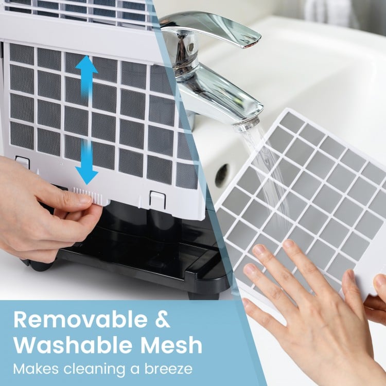 Removable mesh filter for the 32 Pints portable dehumidifier, designed for easy cleaning and maintenance.