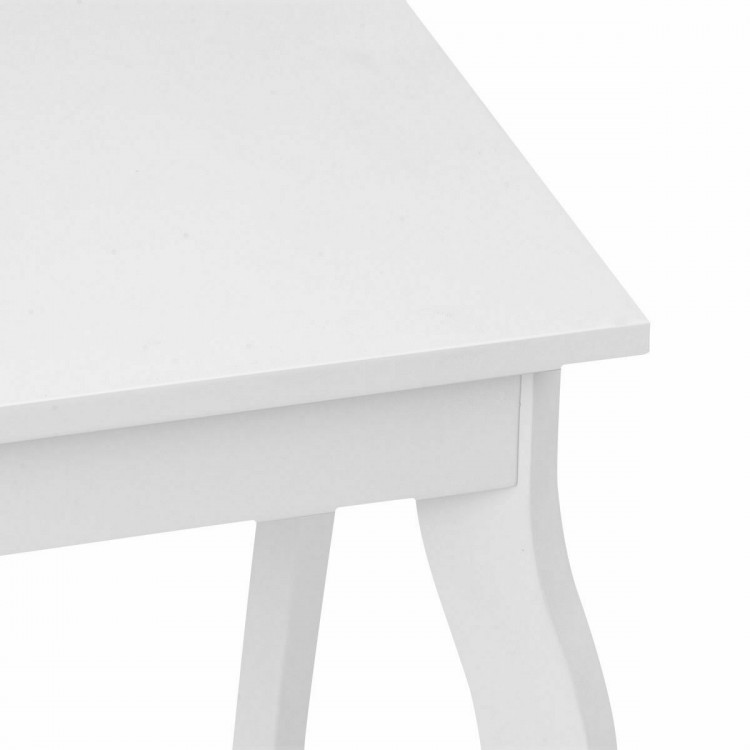 White accent sofa end side table featuring a smooth MDF surface and elegant curved legs for stylish storage.