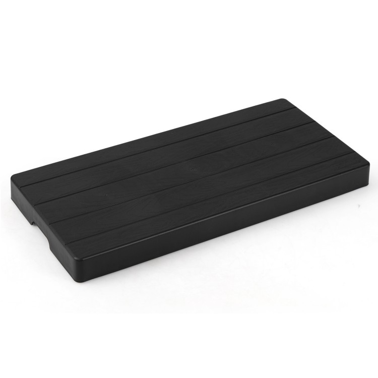 Mini split condenser pad in black, 38" x 18" x 3", designed for noise reduction and stable support of HVAC systems.