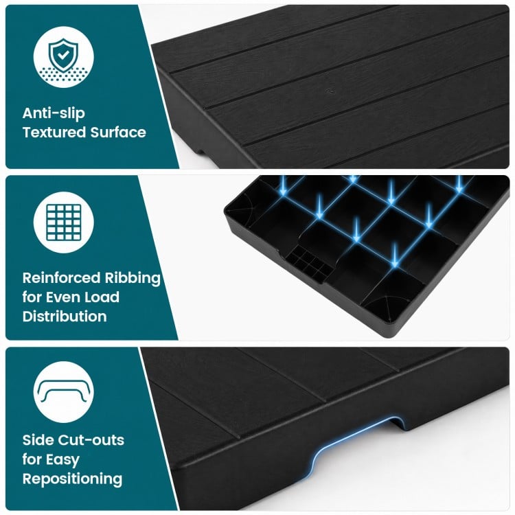 Mini split condenser pad features an anti-slip textured surface and reinforced ribbing for stable outdoor equipment support.