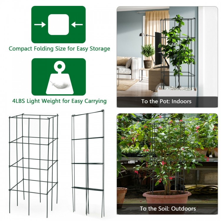 Garden trellis set for climbing plants, featuring a stable iron frame and dark green finish, ideal for indoor and.