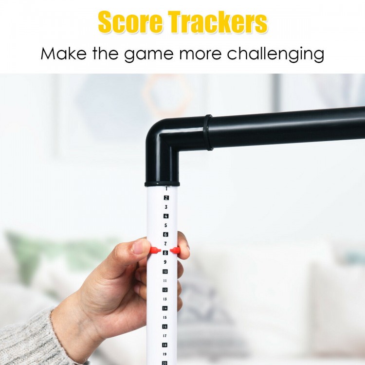 Score tracker for ladder ball toss game, designed for 2-4 players, enhances gameplay challenge and enjoyment.