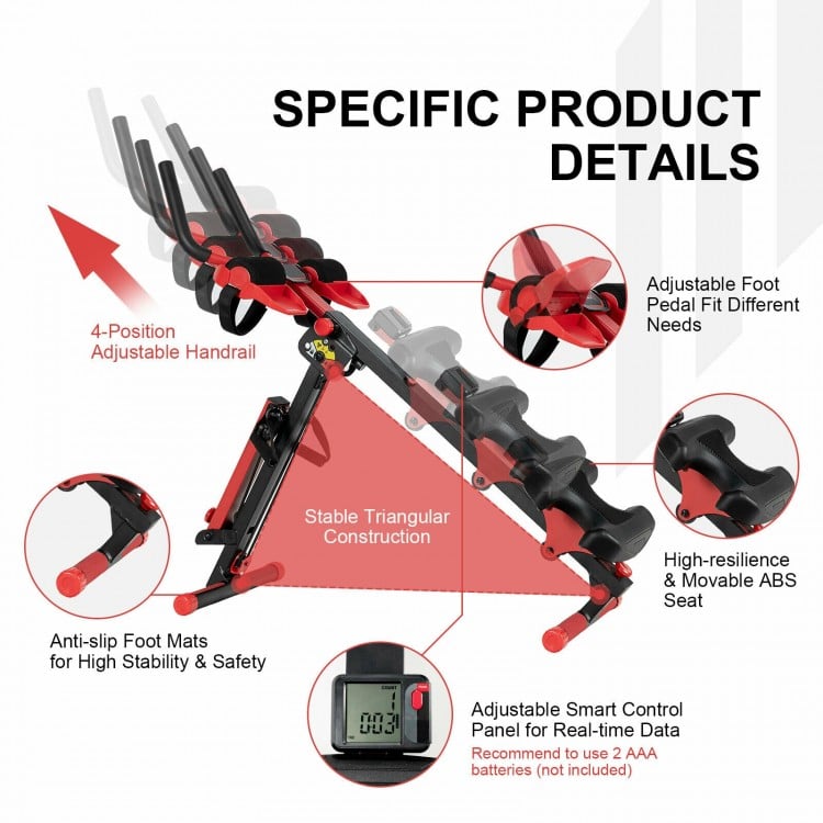 4-in-1 folding rowing machine with adjustable handrail and control panel, designed for versatile home workouts.