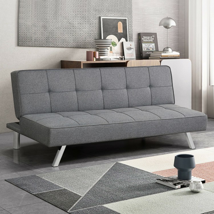 3-Seat Convertible Sofa Bed with High-Density Sponge for Living Room - Gallery View 2 of 12