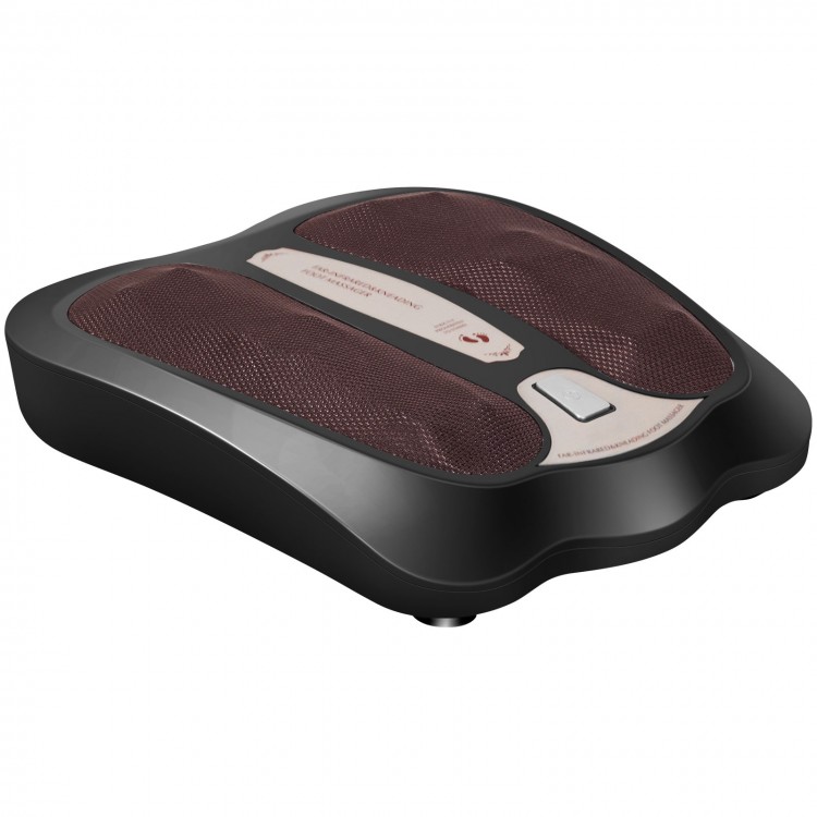 Compact Shiatsu heated electric foot and back massager in black, ideal for stress relief with toe-touch control and.