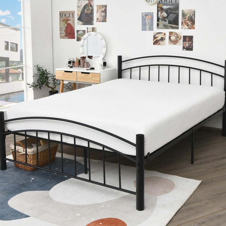 Twin size 8-inch foam mattress with jacquard cover, featuring a breathable surface and non-slip bottom for stability.