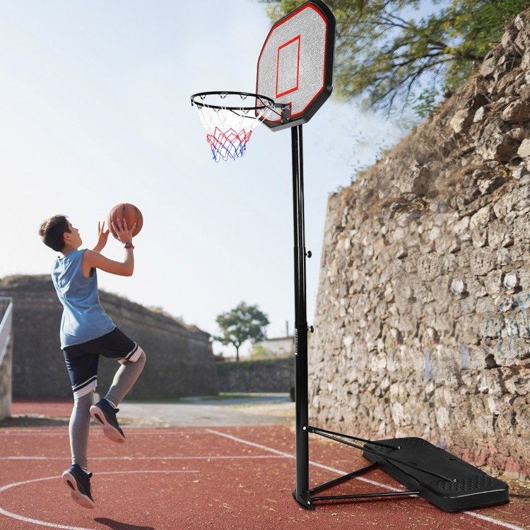 Height adjustable 43-inch basketball hoop with durable steel frame, ideal for indoor or outdoor play.