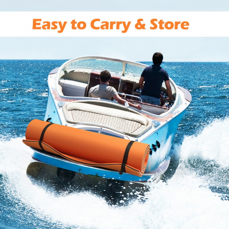 3 Layer Water Floating Pad in orange, lightweight and easy to carry, perfect for lakes, beaches, and summer fun.