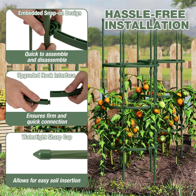 Adjustable 60-inch plant support trellis with snap-on design, ideal for climbing plants in gardens and pots.
