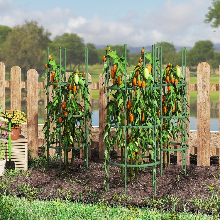 Adjustable 60-inch tall plant support trellis for climbing plants, featuring sturdy metal construction and optimal.