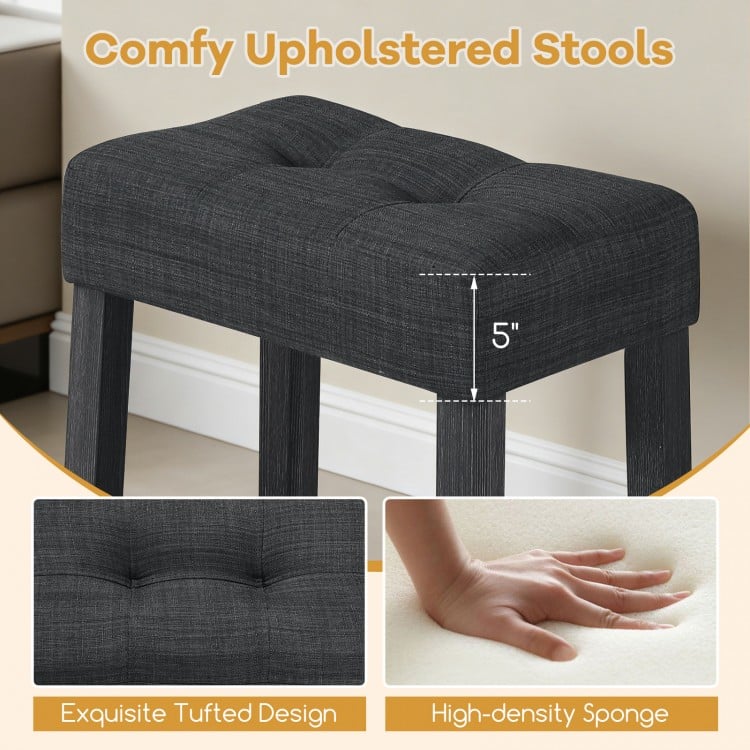 Comfy upholstered stool with tufted design and high-density sponge, perfect for the 3-piece bar table set.