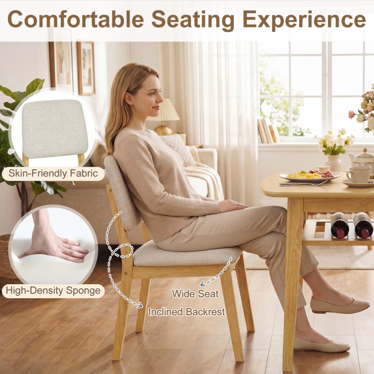 Upholstered chair from the 3-piece dining table set, featuring a wide seat and inclined backrest for comfort.