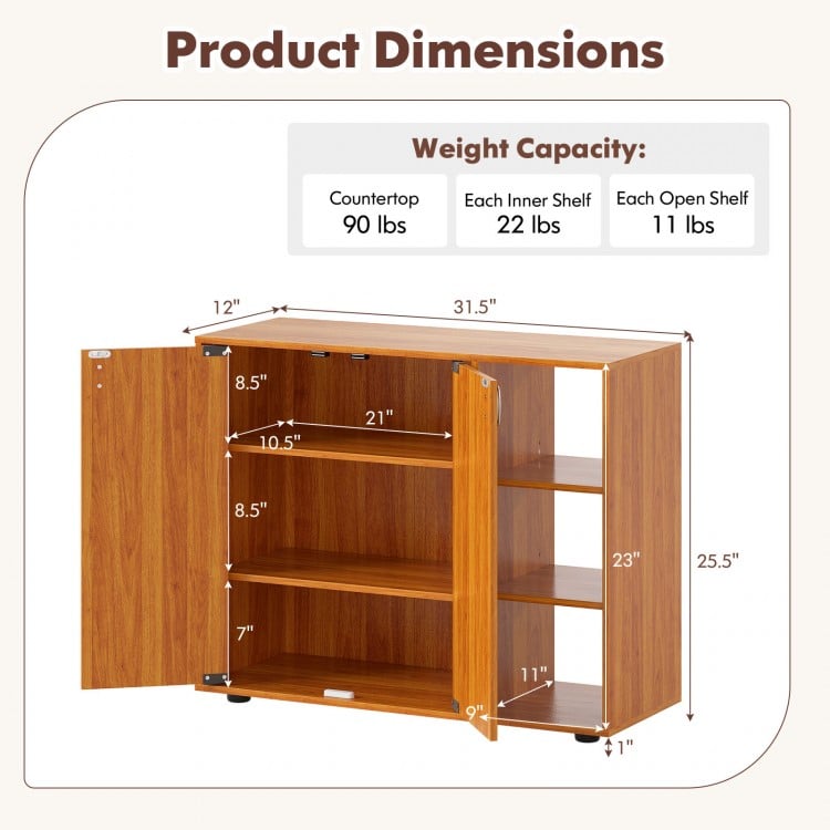 3-tier shoe cabinet with adjustable shelves, natural finish, ideal for entryway storage and organization.