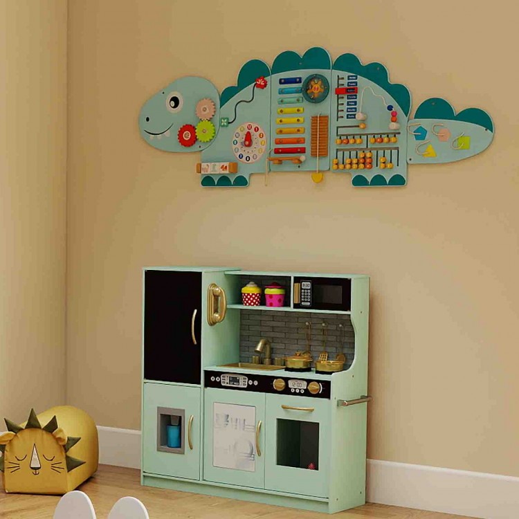 Kids play and learning center set featuring a multi-area kitchen and sensory activities for creative play and.