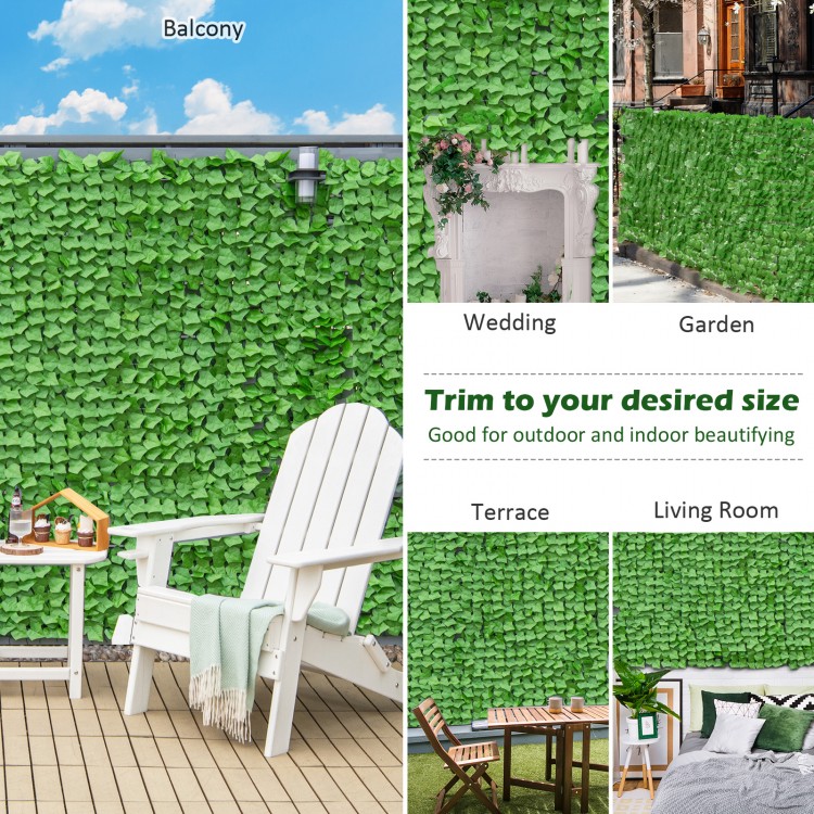 Artificial ivy privacy fence measuring 118 x 39 inches, ideal for garden decor and enhancing outdoor spaces.
