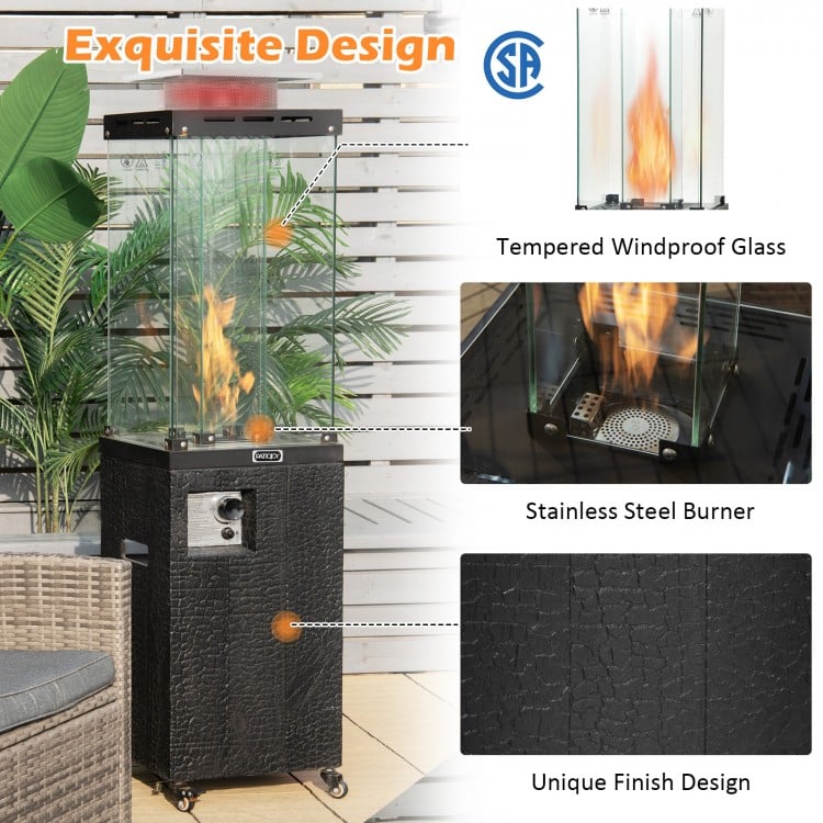 41,000 BTU Propane Patio Heater with Metal Hood - Gallery View 9 of 10