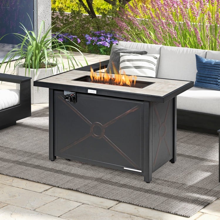 42 Inch 60000 BTU Propane Fire Pit Table with Ceramic Tabletop