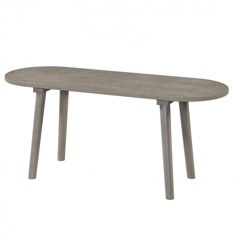 Gray 43-inch farmhouse dining bench with rubber wood legs, ideal for small spaces and versatile seating options.