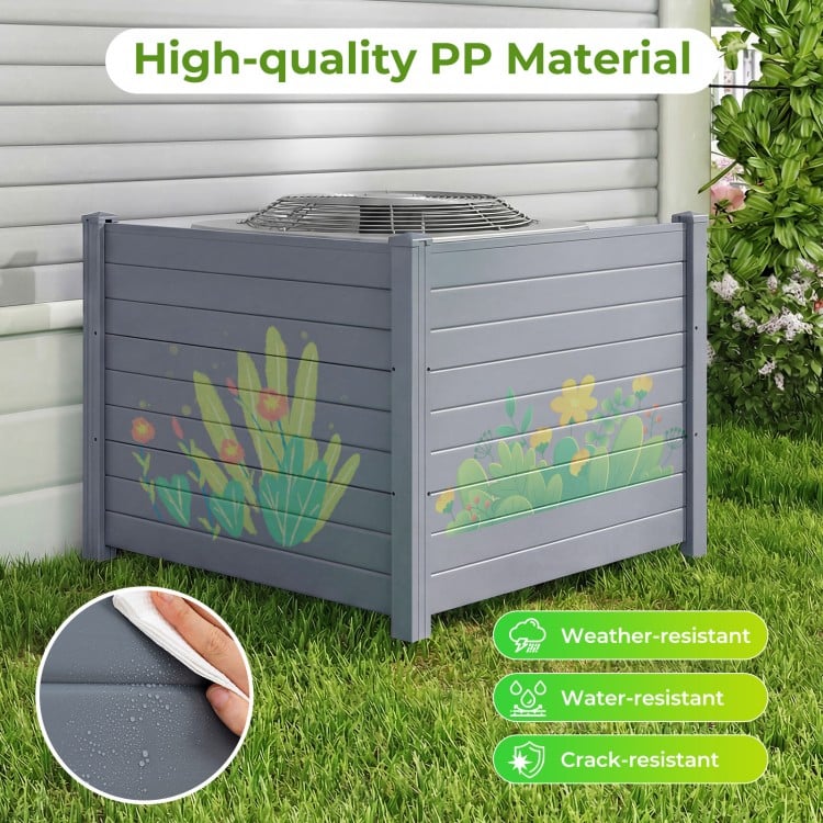 Air conditioner fence made of high-quality PP material, water-resistant and crack-resistant, with floral design for.