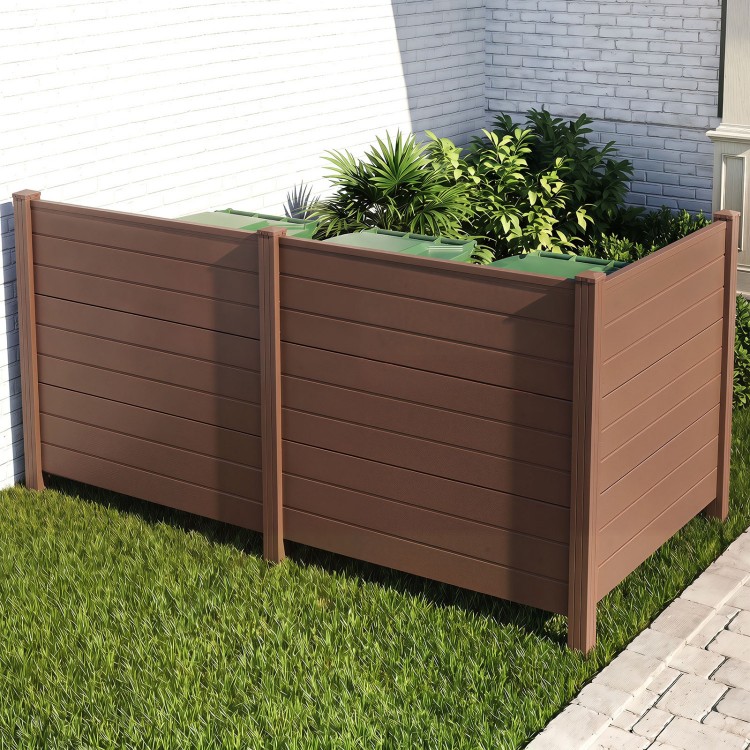 Brown 48 x 38 inches outdoor privacy fence panels made of water-resistant PP, ideal for air conditioner or pet.