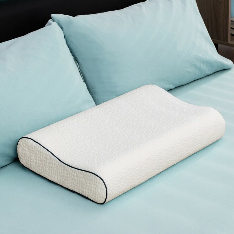 Ergonomic Contour Memory Foam Pillow Neck Support Pillow with Washable  Pillowcase