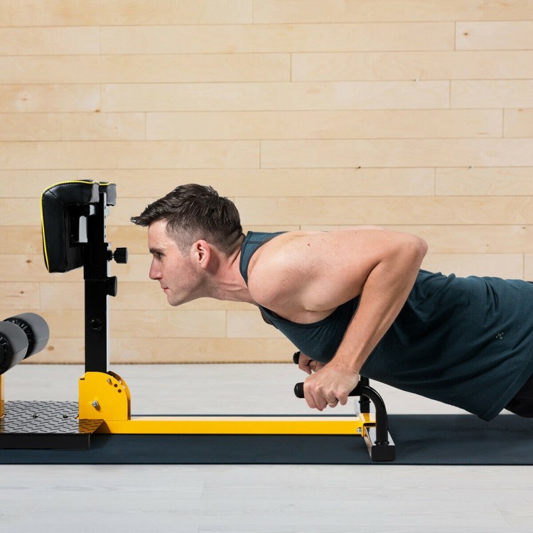 Multifunctional home gym squat equipment with adjustable height, ergonomic cushion, and non-slip handles for stable.