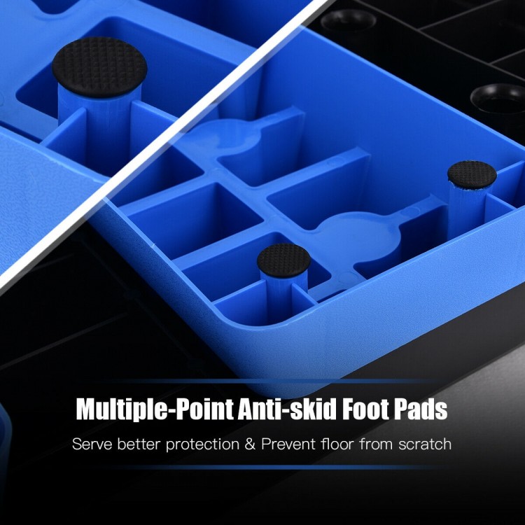 Close-up of anti-slip foot pads on the Aerobic Exercise Stepper Trainer, ensuring floor protection and safety during.