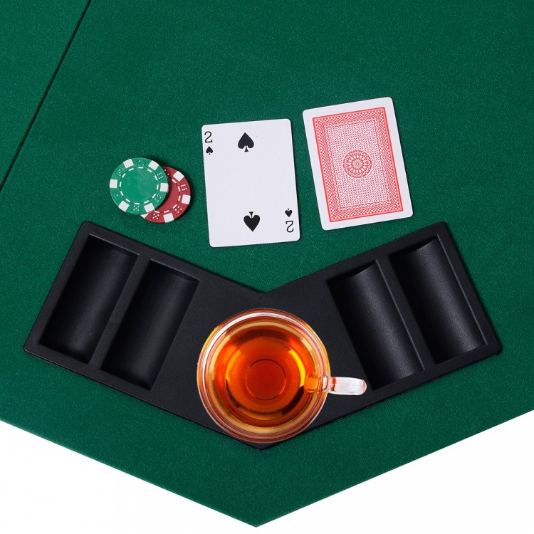 48 Inch 8 Players Octagon Fourfold Poker Table Top - Costway