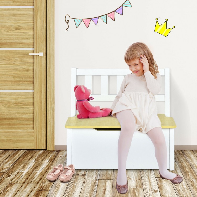 Kids wooden activity table and chairs set with storage bench, perfect for playtime and organization in a safe.