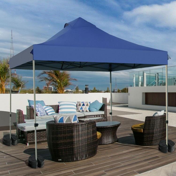 Set of 6 weather-resistant 30lbs canopy weights with no-pinch design, ideal for securing tents and umbrellas outdoors.