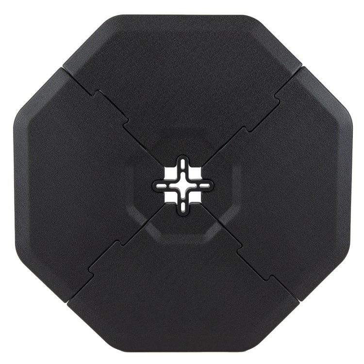 Octagonal patio umbrella weight base plate set made of durable PE material, designed for stability in windy conditions.
