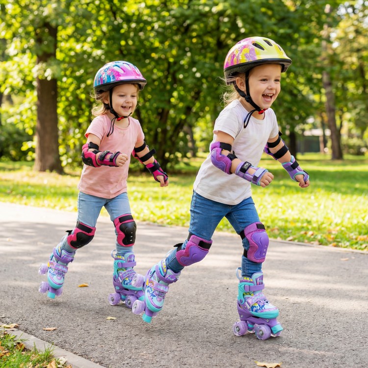 4 Sizes Adjustable  Kids Roller Skates with Light-up Wheels and Safety Protection XS Size - Gallery View 2 of 9