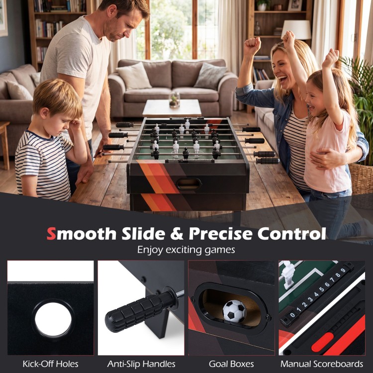 4 in 1 Combo Game Table Set featuring foosball, billiards, and hockey for family fun and gatherings.