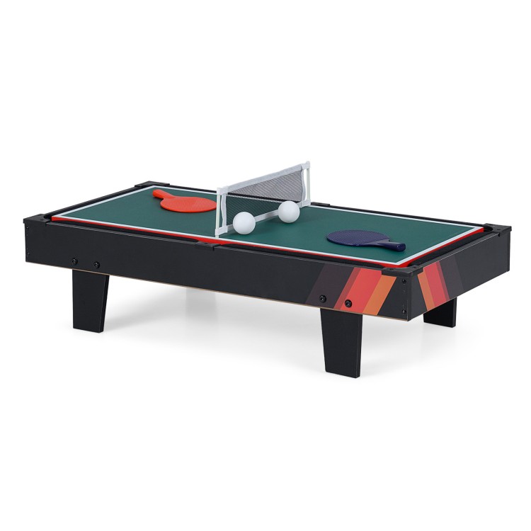4 in 1 combo game table set featuring billiards, foosball, table tennis, and hockey for family fun and gatherings.