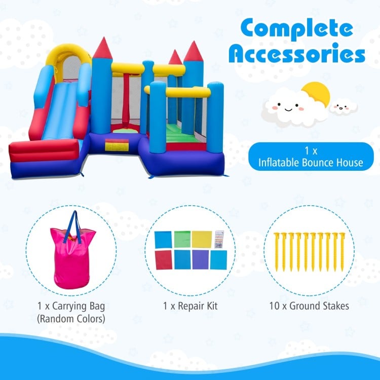 Carrying bag for the 4-in-1 inflatable bounce castle, perfect for easy storage and transport to outdoor adventures.