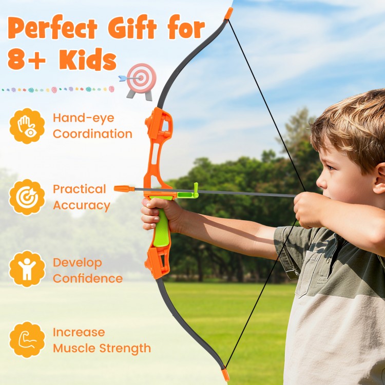 Kids throwing game set featuring a bristle target, axes, and bow for developing hand-eye coordination and muscle.