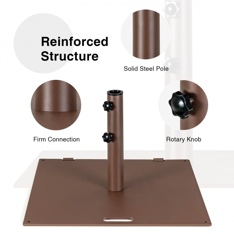 24 Inch Square Patio Umbrella Base 50 LBS Weighted - Gallery View 7 of 10