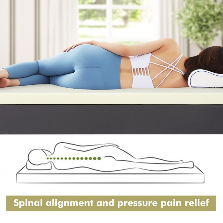 3-inch twin size mattress topper made of breathable air cotton for spinal alignment and pressure relief during sleep.