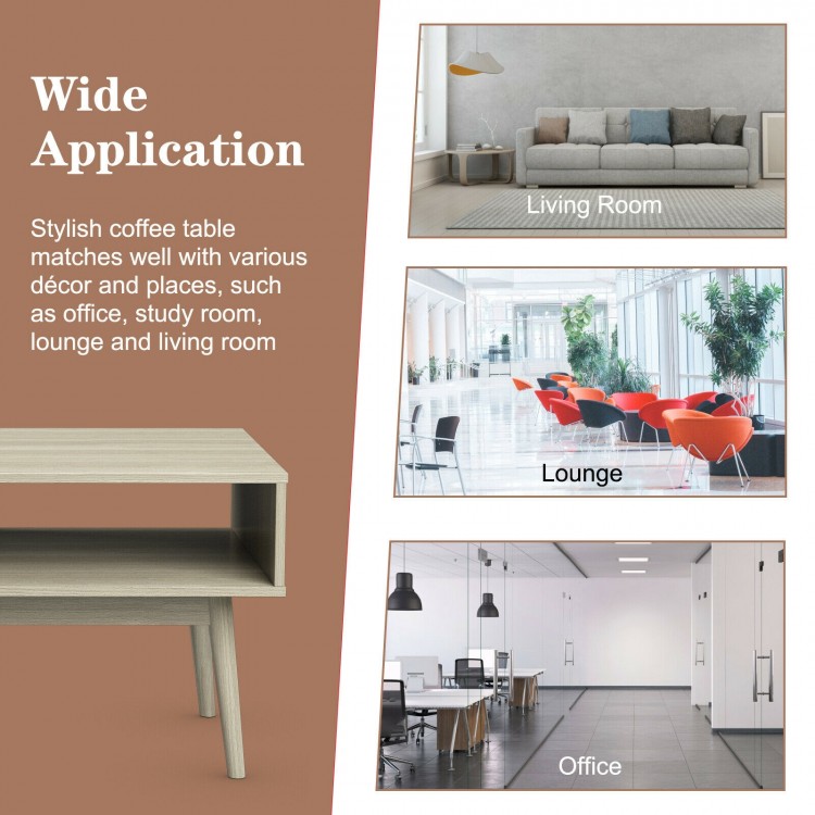 Gray coffee cocktail accent table with drawer and storage shelf, ideal for living room, office, or lounge use.