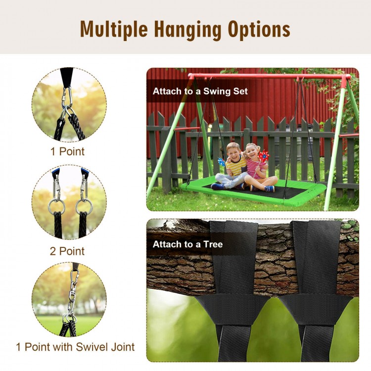 Platform tree swing with adjustable height and durable oxford fabric, suitable for indoor and outdoor use.