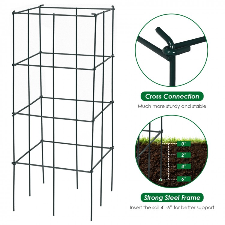 Garden trellis with a strong steel frame, designed for climbing plants, featuring a dark green finish for outdoor use.