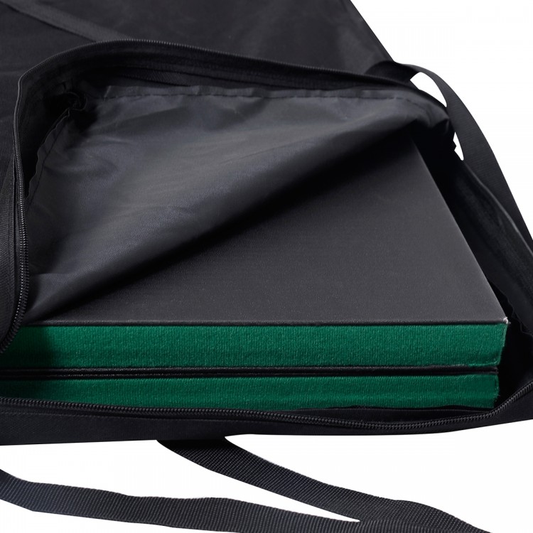 Foldable octagon poker table top for 8 players with black carrying bag, featuring cup holders and durable MDF frame.