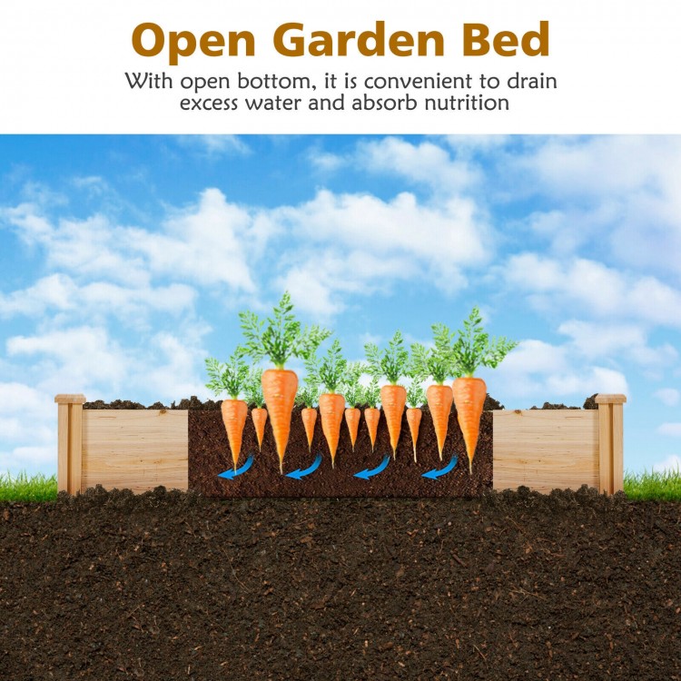 U-shaped wooden garden raised bed made of natural fir wood, ideal for growing vegetables and flowers in your backyard.