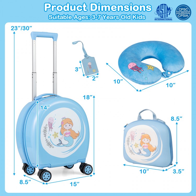 Colorful blue kids backpack with back fixing buckle, adjustable straps, and ample storage for toys and essentials.