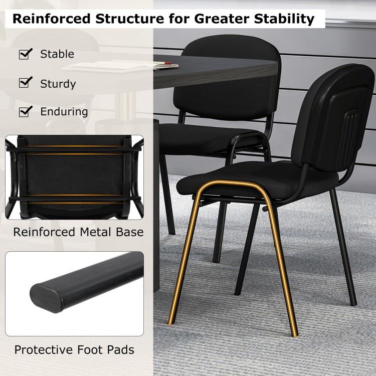 Close-up of an office chair with a reinforced metal base and padded cushions, designed for stability in conference.