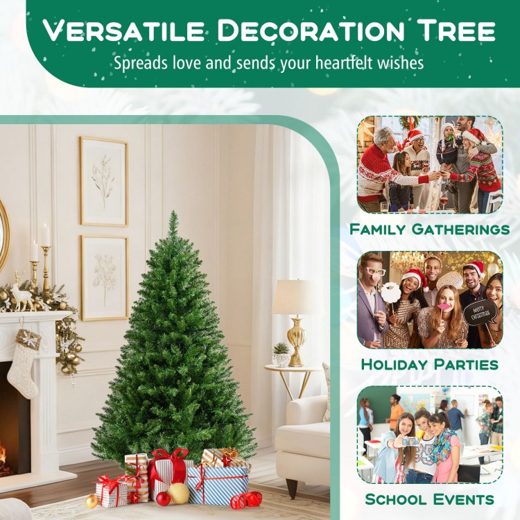 5-foot artificial Christmas tree with 400 warm white LED lights, perfect for holiday parties and family gatherings.